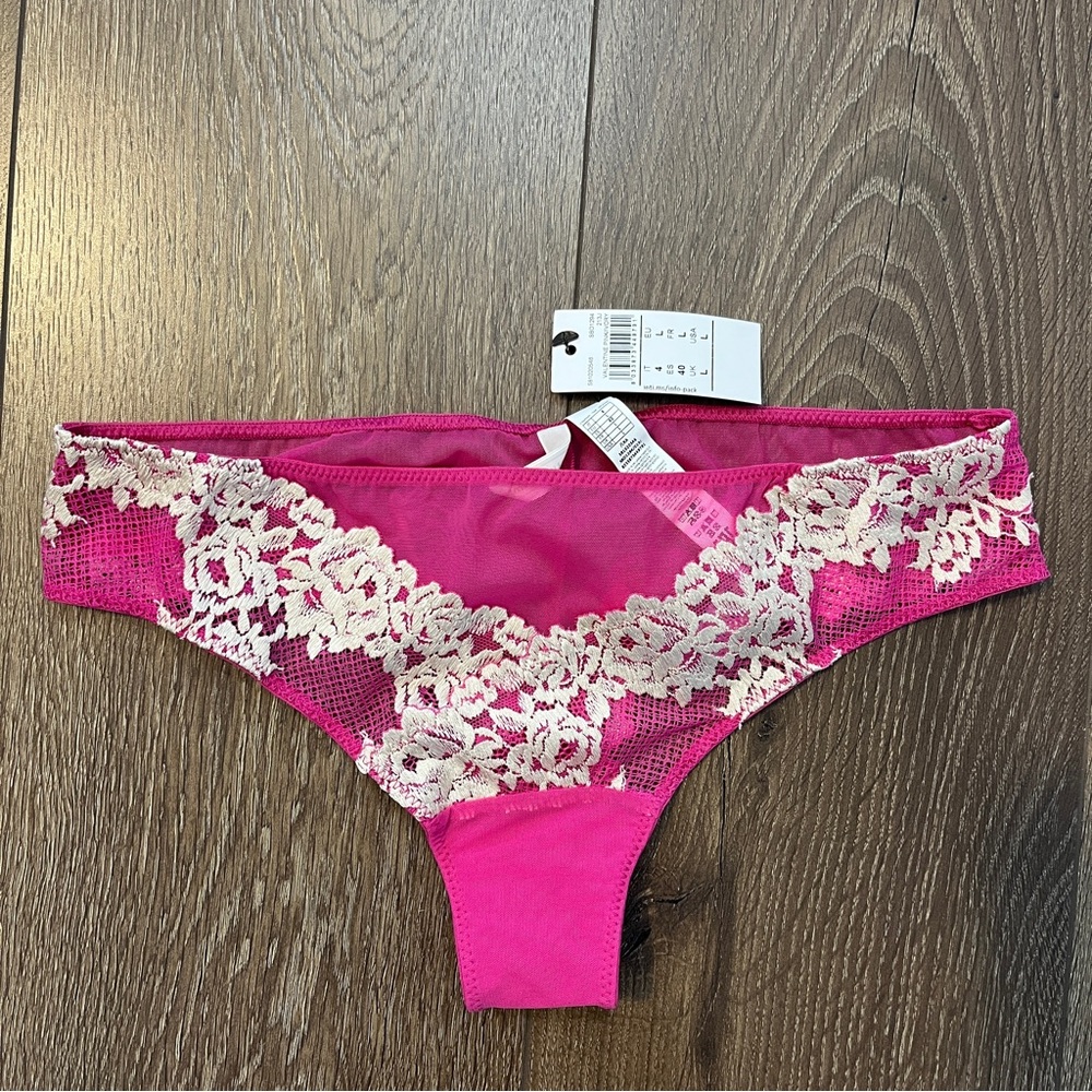 Intimissimi Valentine Pink Pretty Flowers Brazilian Panties, Size L